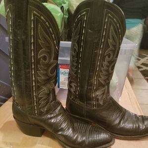 Dan Post engraved cowboy boots